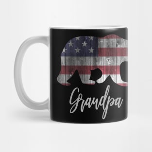 Grandpa Bear 4th of july flag american Mug